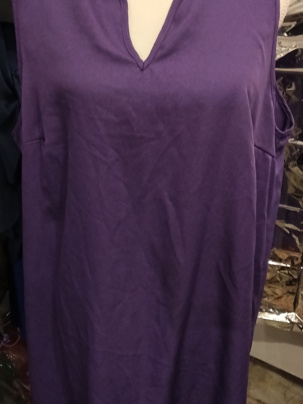Purple Sleeveless V-Neck Women's Dress